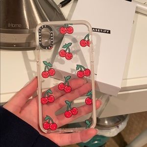 white cheeky cherry iphone x/xs casetify case